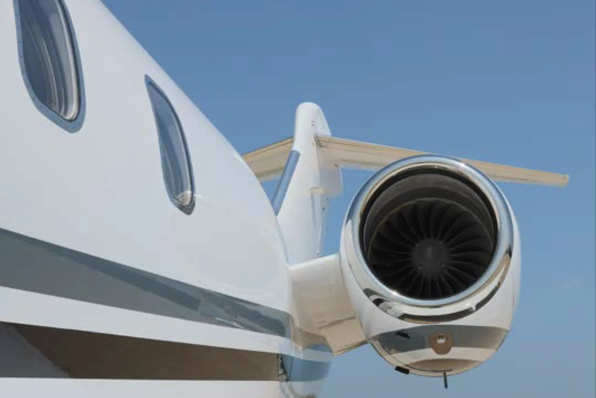 Engine detail of a 2011 Bombardier Challenger 300.
