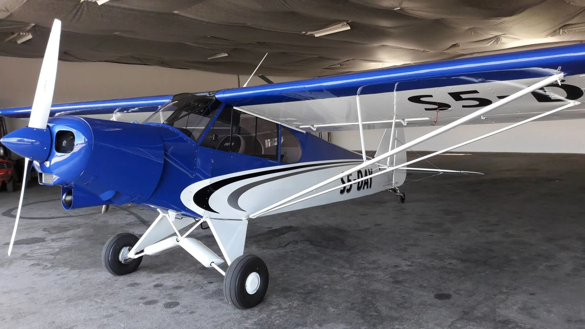 Exterior view of a 1951 Piper PA-18 Super Cub.