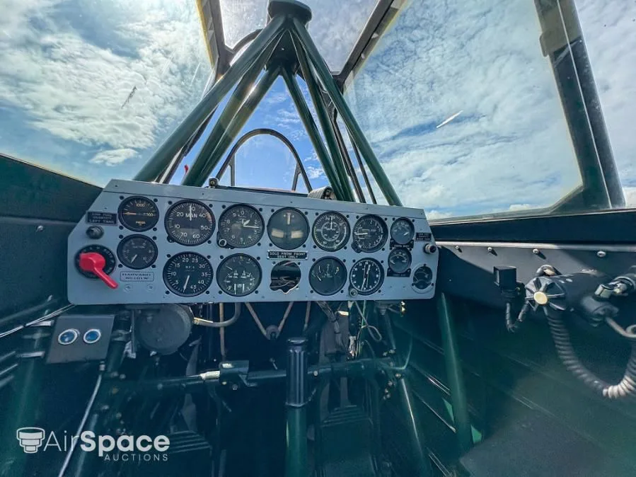 Cockpit and instrument panel of a 1952 Harvard Mk IV.