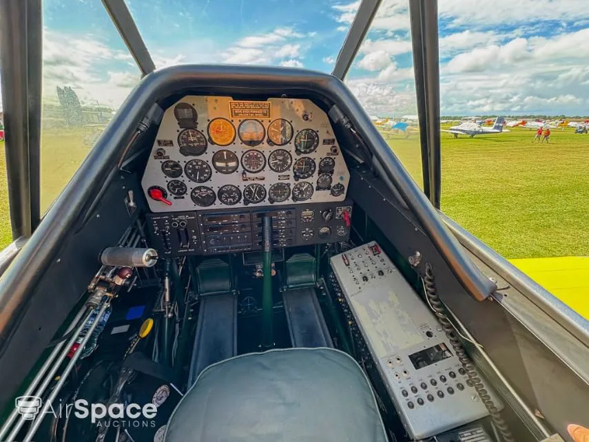 Cockpit and instrument panel of a 1952 Harvard Mk IV.