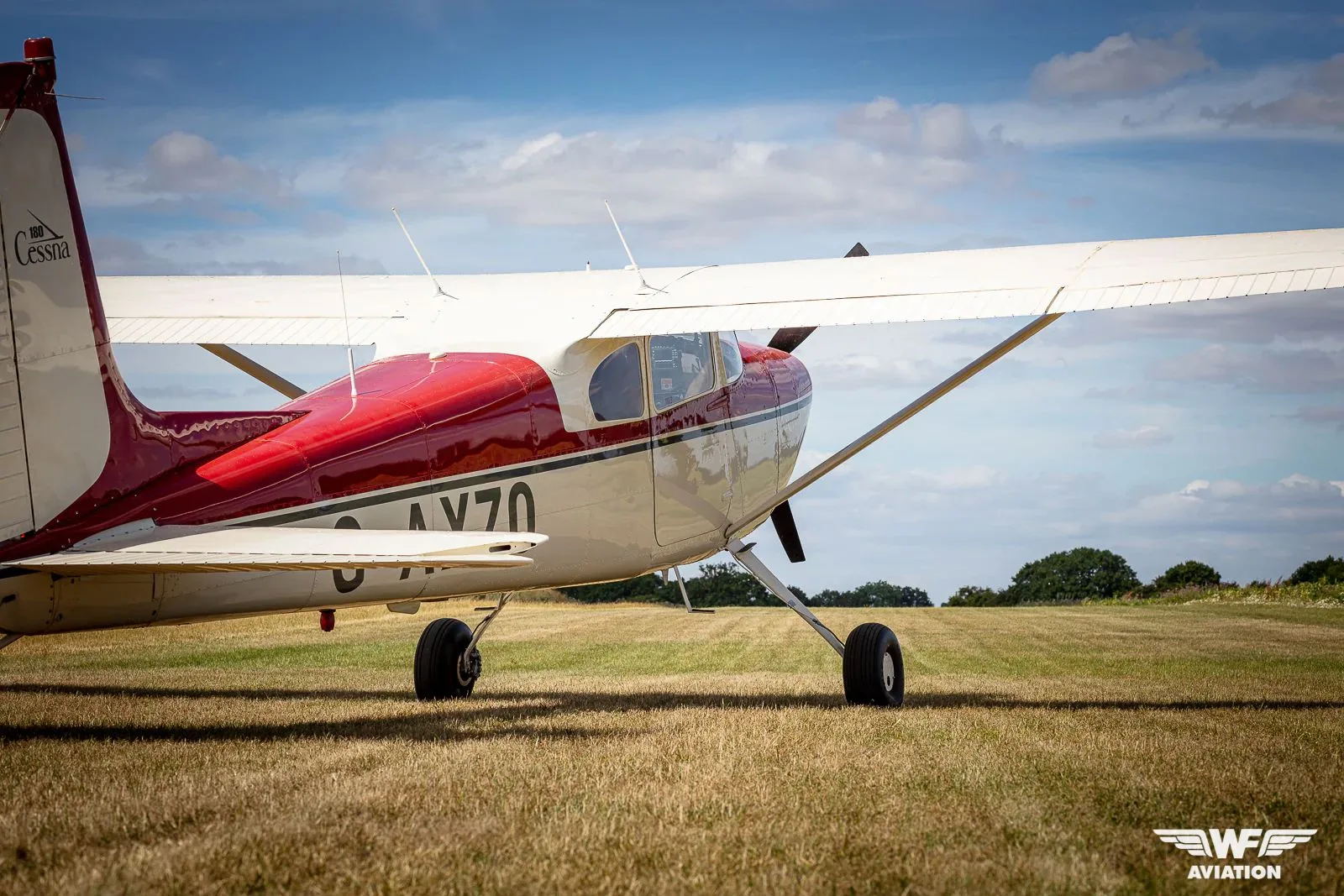 Exterior view of a 1954 Cessna 180 Skywagon.