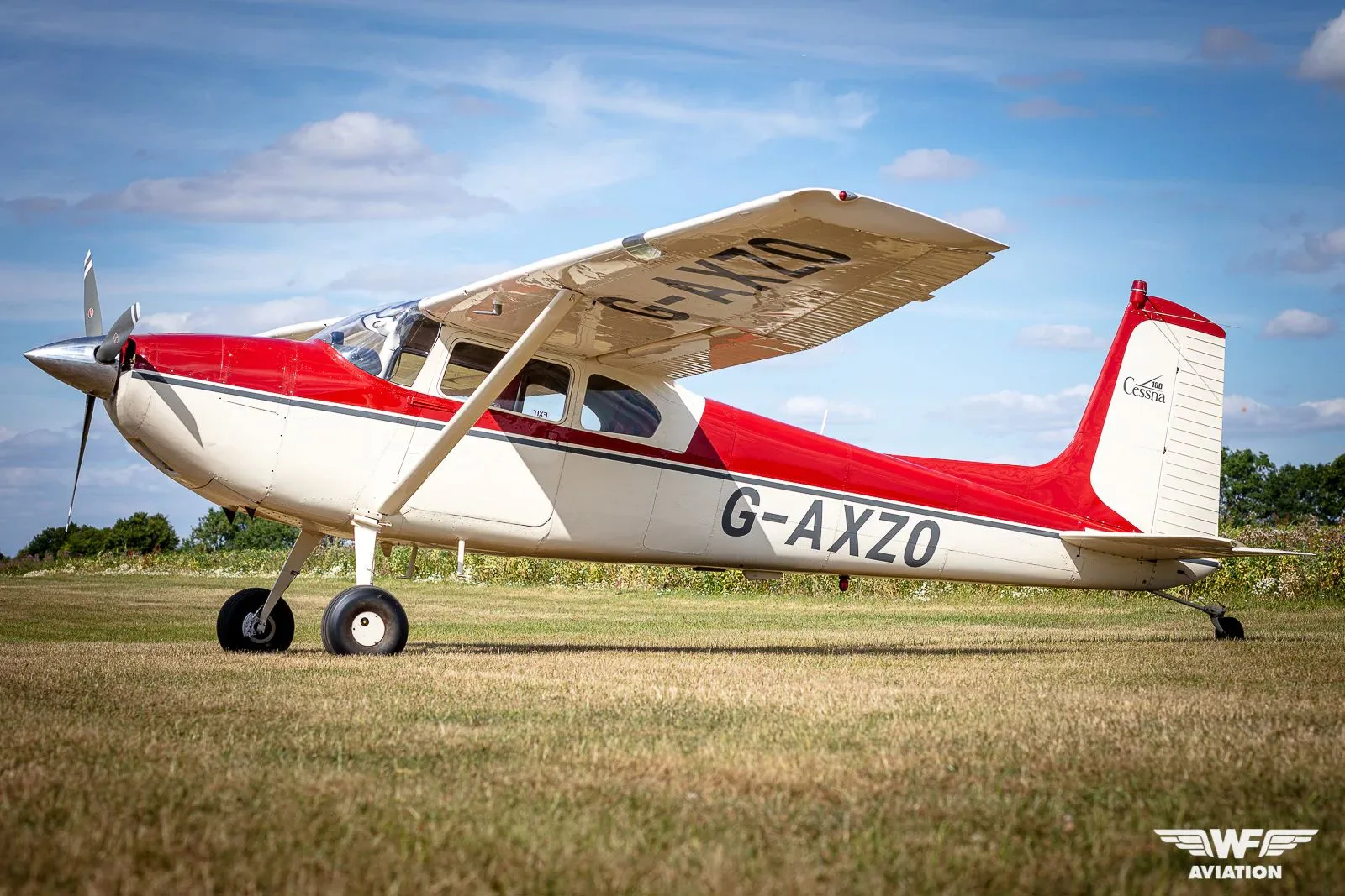 Exterior view of a 1954 Cessna 180 Skywagon.