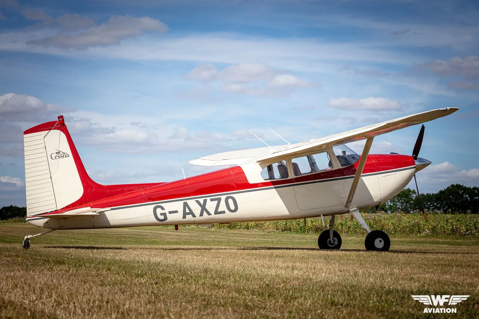 Exterior view of a 1954 Cessna 180 Skywagon.