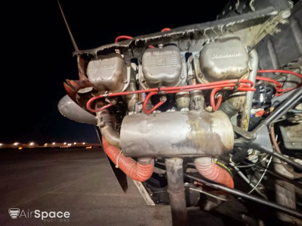 Engine detail of a 1956 Cessna 172 Skyhawk.