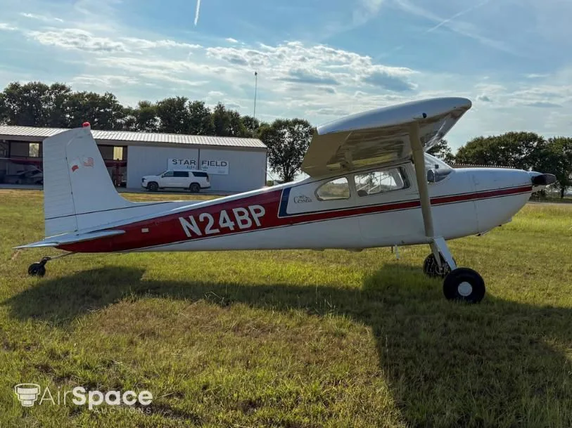 Exterior view of a 1956 Cessna 180A Skywagon.