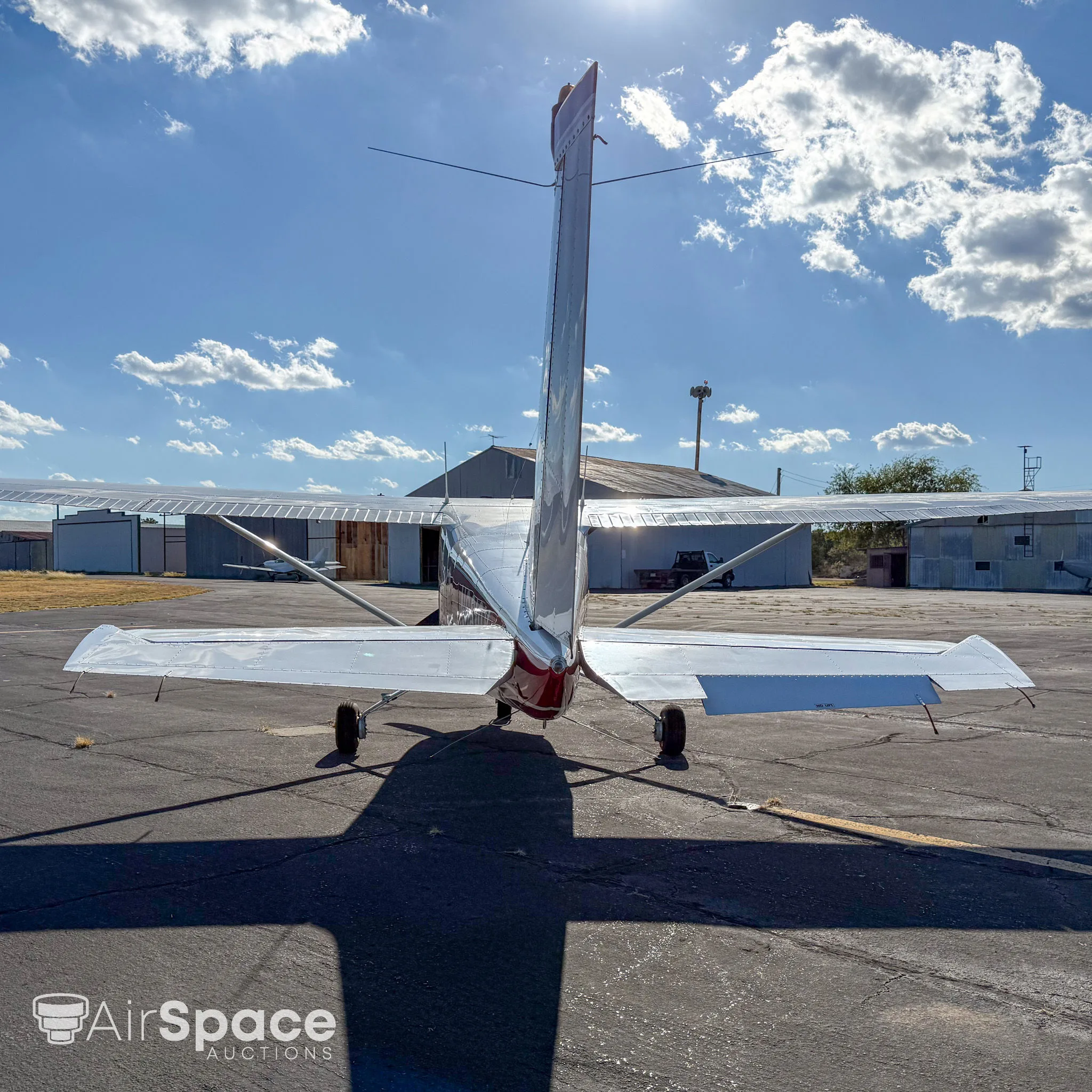 Exterior view of a 1960 Cessna 210A.