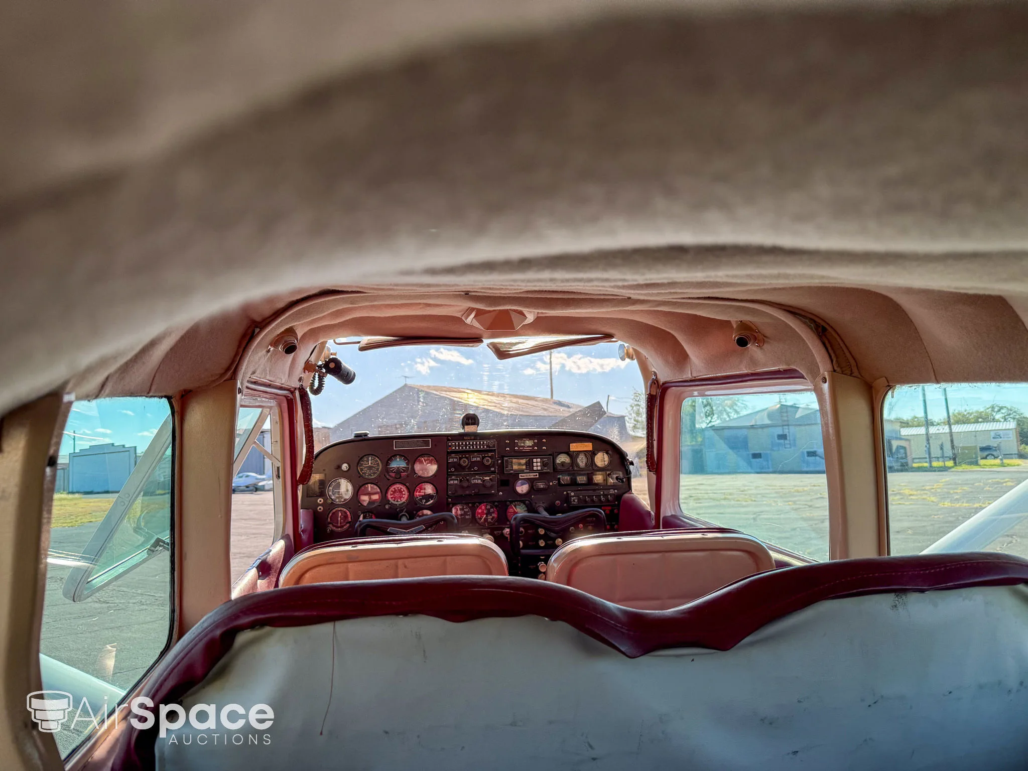 Cabin interior of a 1960 Cessna 210A.