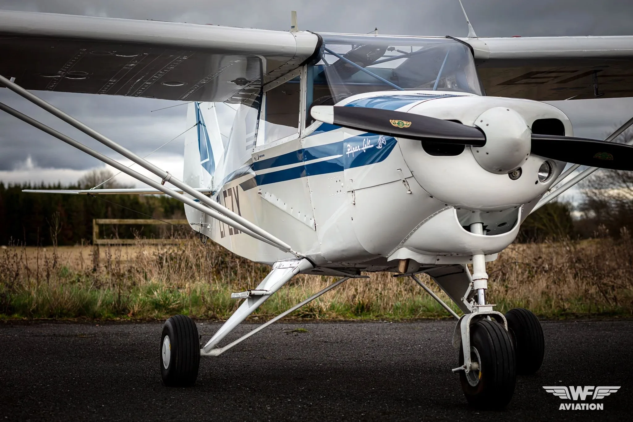 Exterior view of a 1961 Piper PA-22-108 Colt.