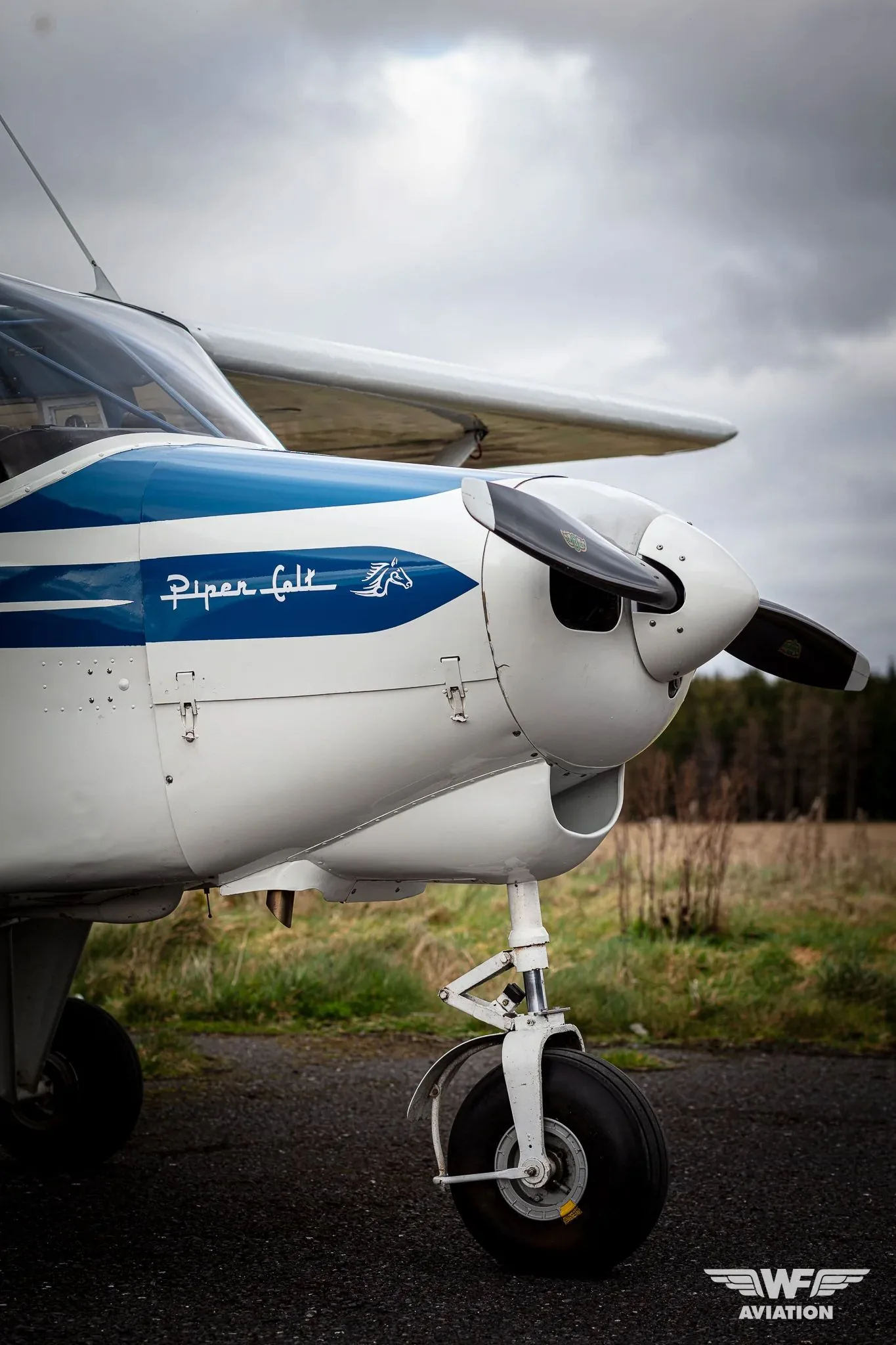 Exterior view of a 1961 Piper PA-22-108 Colt.