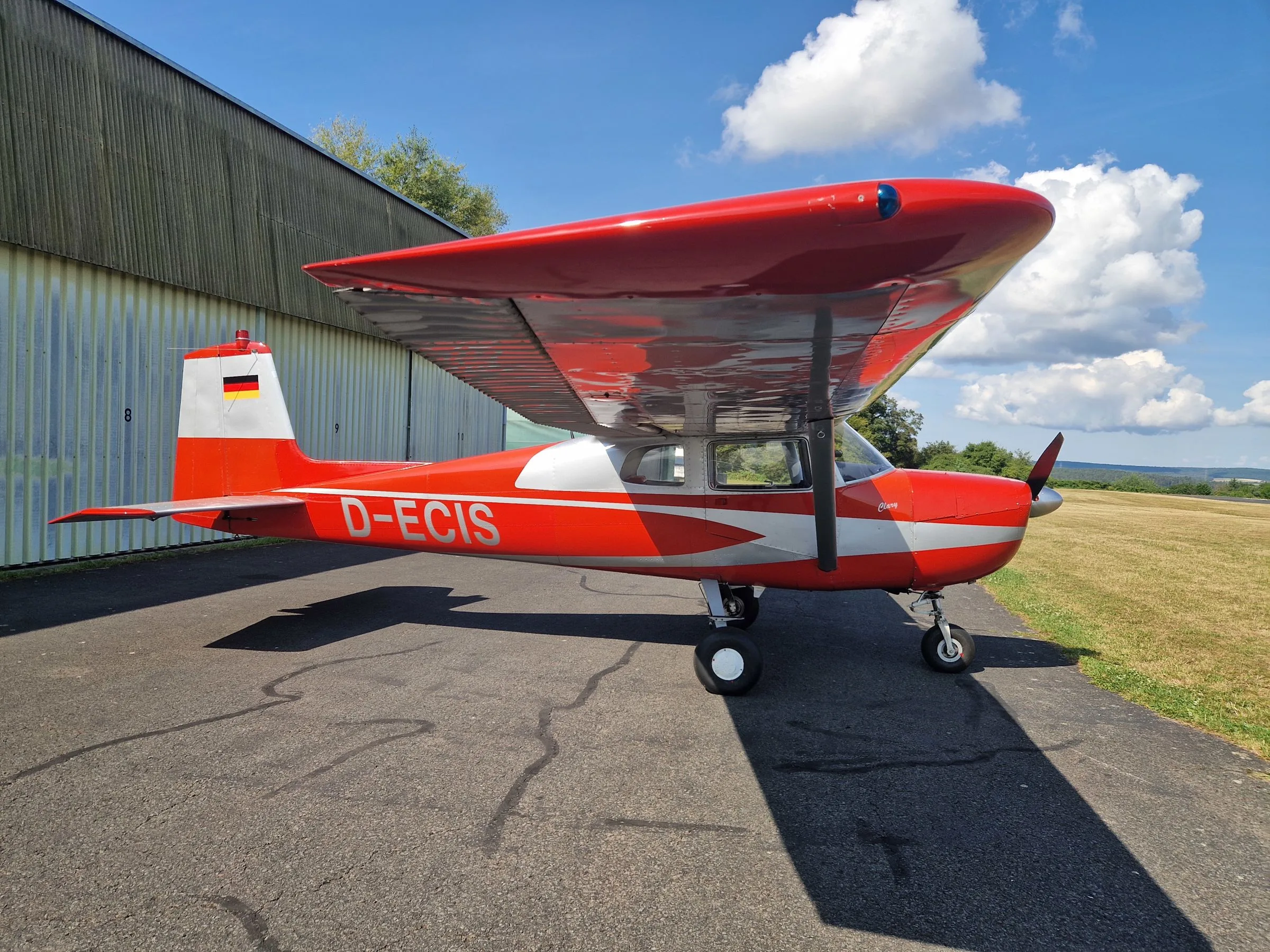 Exterior view of a 1962 Cessna 150B.