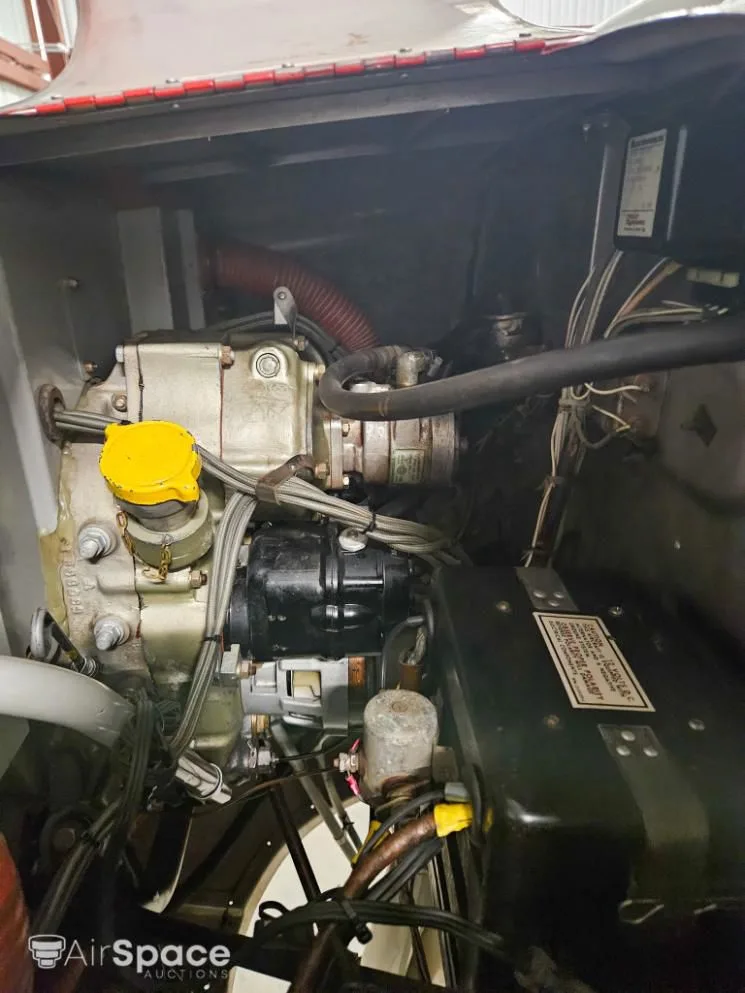 Engine detail of a 1966 Cessna 172I.