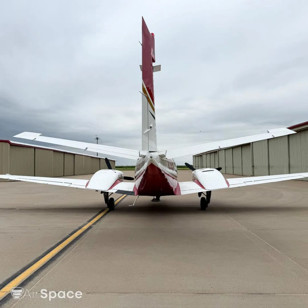 Exterior view of a 1973 Beech 60 Duke.