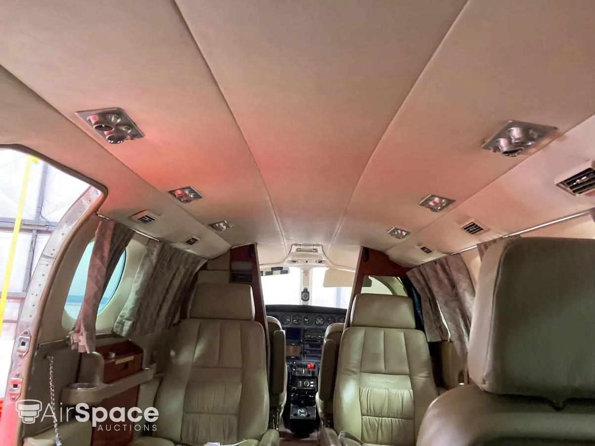 Cabin interior of a 1973 Cessna 421B Golden Eagle/ Executive Commuter.