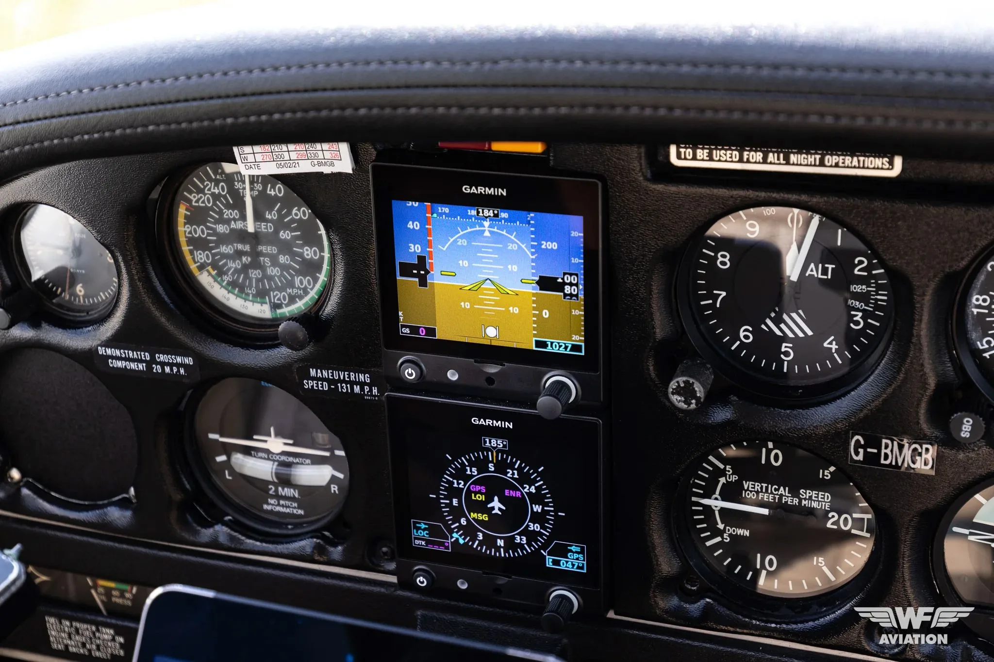 Avionics suite of a 1973 Piper PA-28R-200 Arrow II.