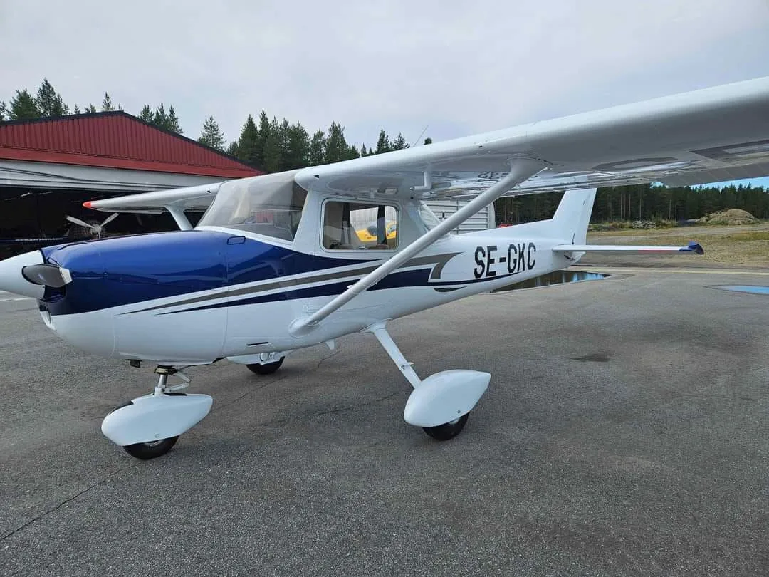 Exterior view of a 1979 Cessna F150M.