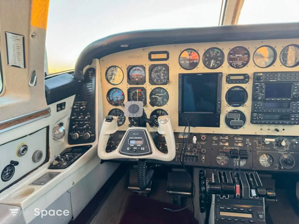 Cockpit and instrument panel of a 1976 Beechcraft 60 Duke.