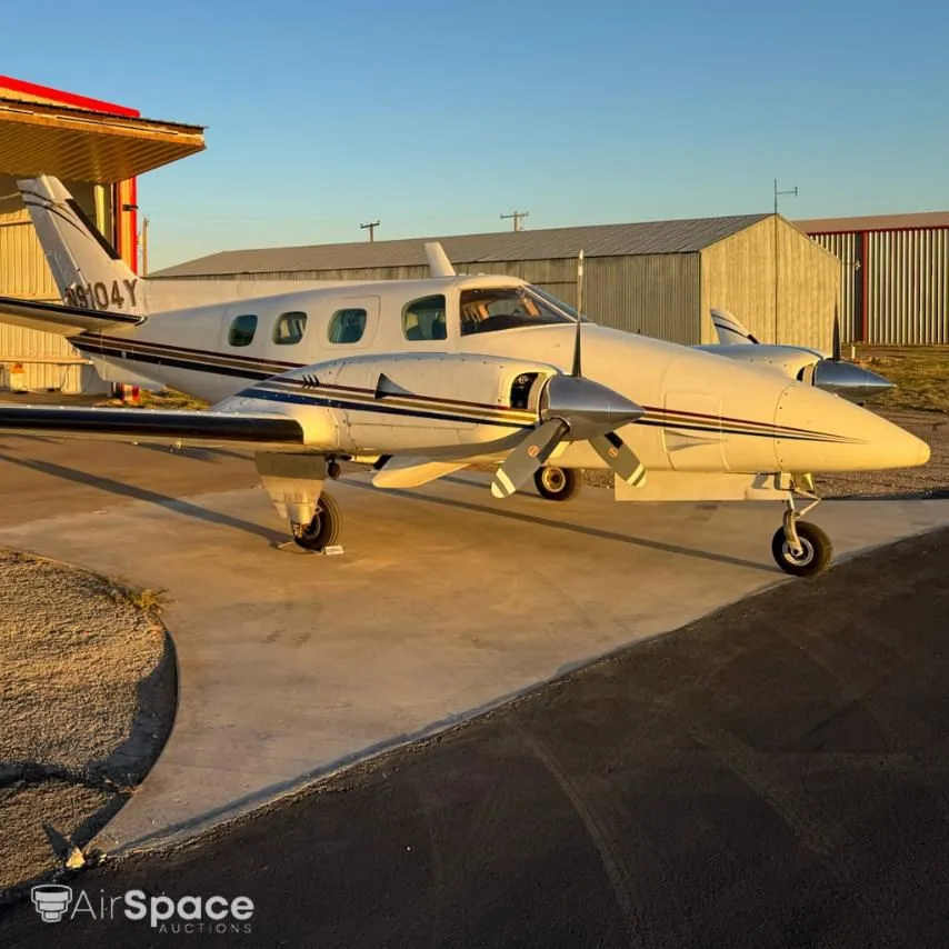 Exterior view of a 1976 Beechcraft 60 Duke.