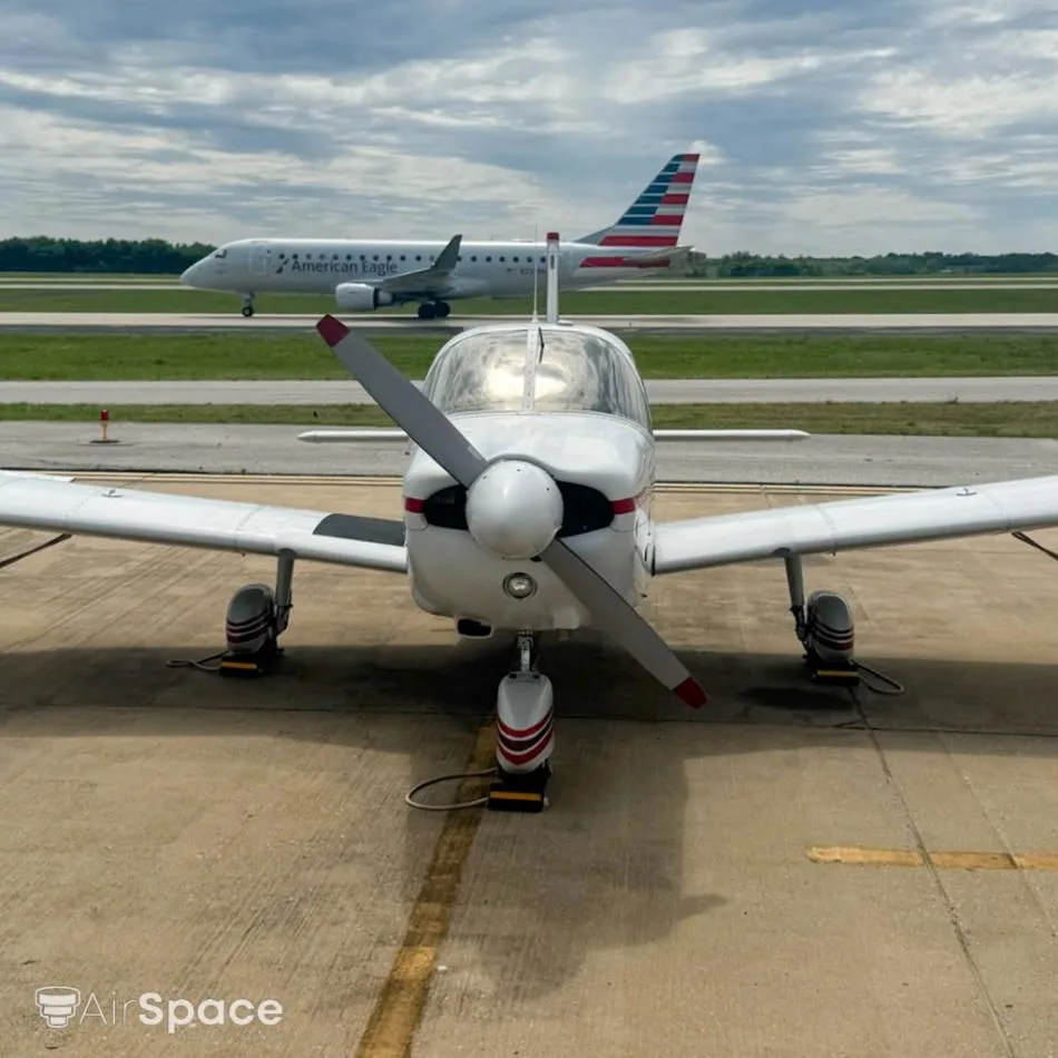 Exterior view of a 1977 Piper PA-28-181 Archer II.