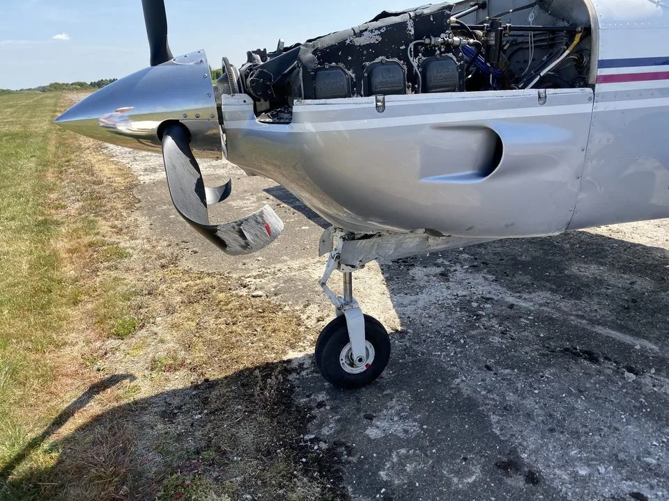 Engine detail of a 1977 Rockwell Commander 114.