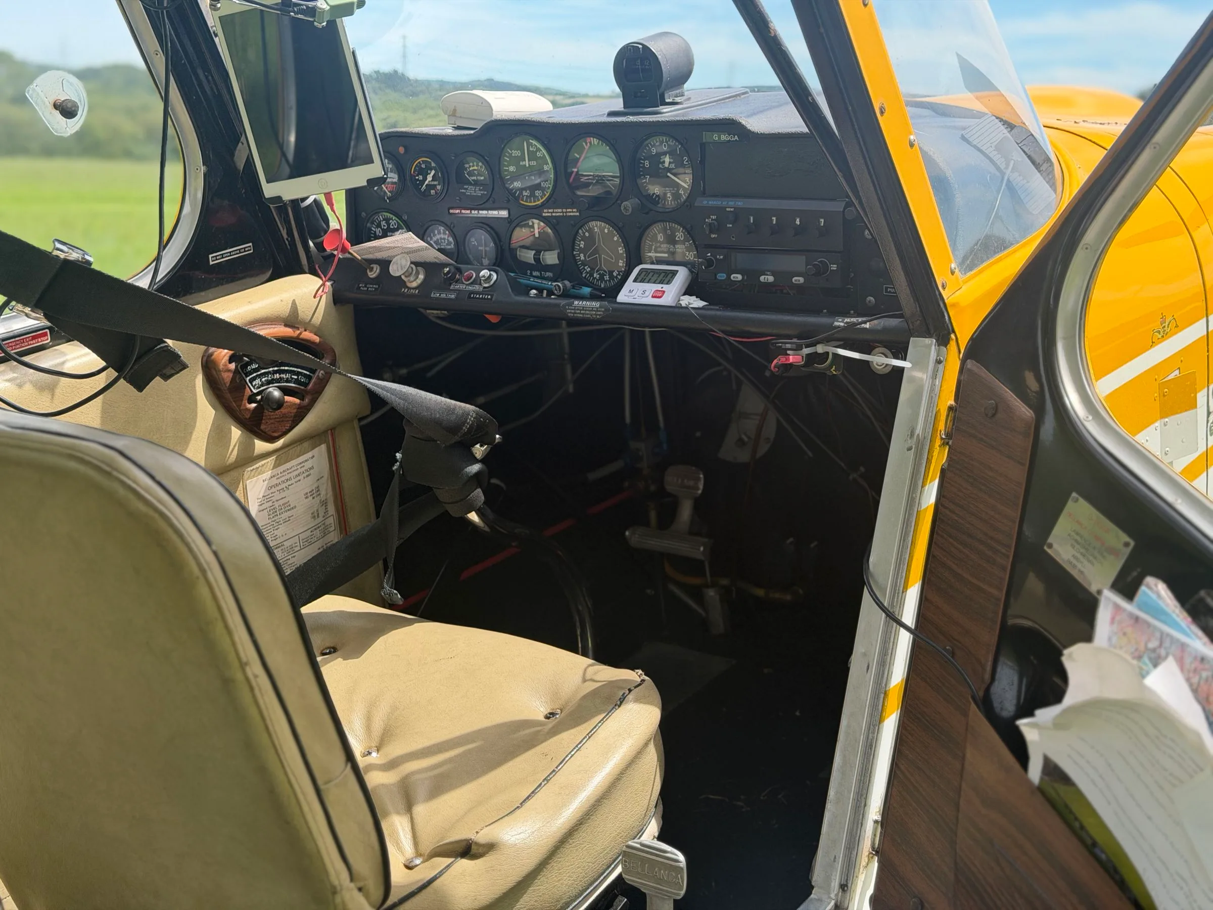 Cockpit and instrument panel of a 1979 Bellanca 7GCBC Citabria.