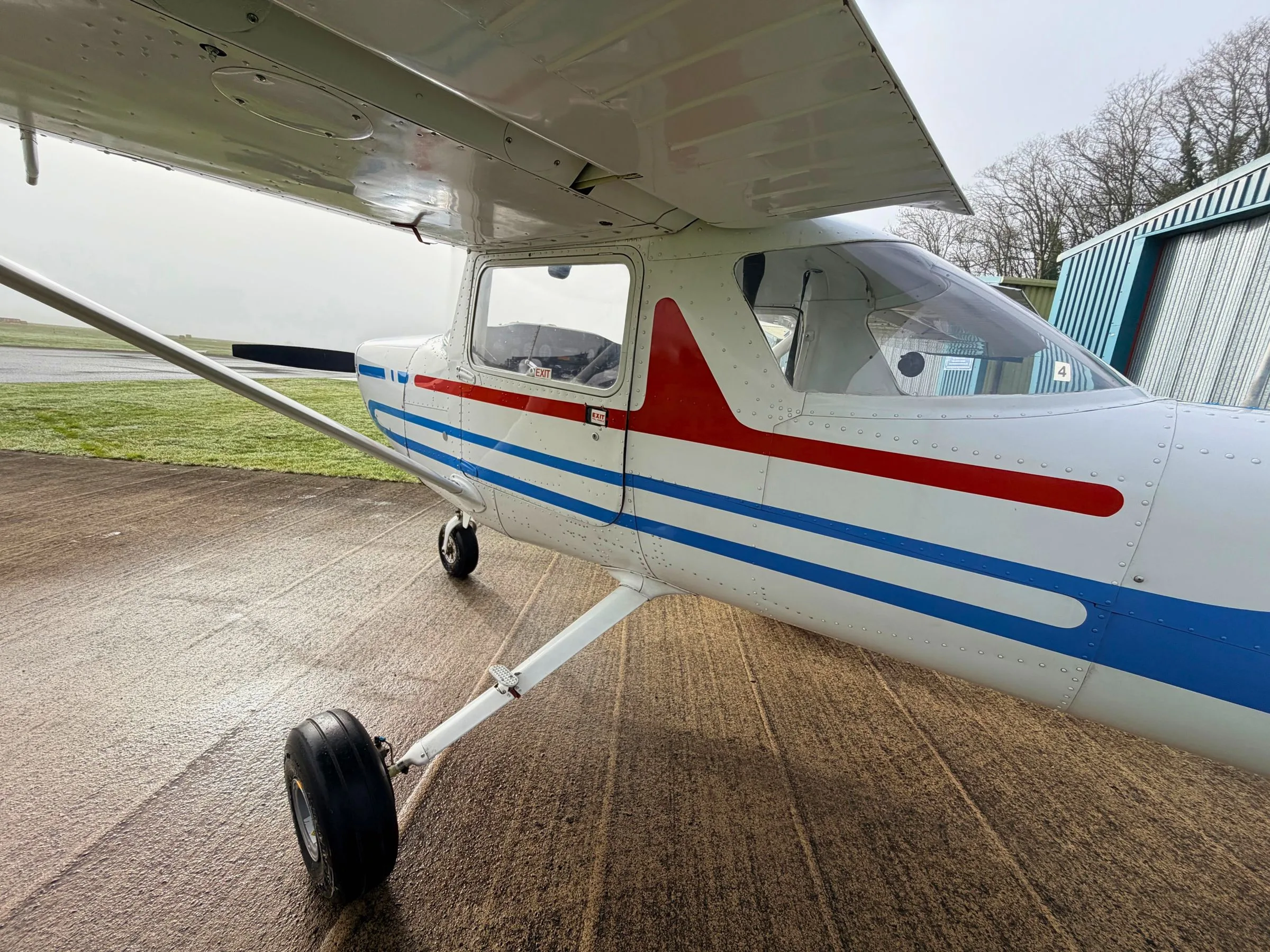 Exterior view of a 1979 Cessna F152.