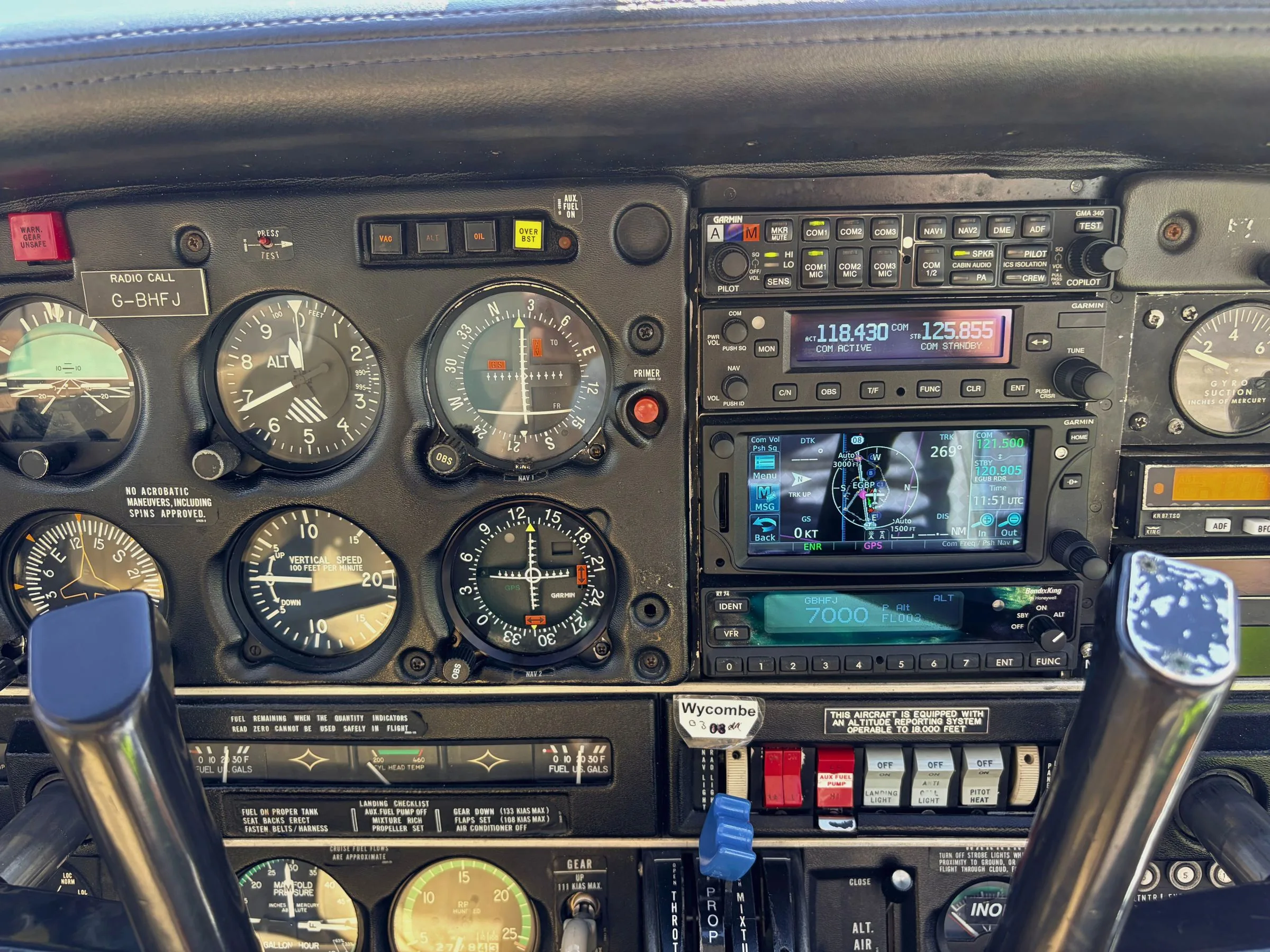 Avionics suite of a 1979 Piper PA-28RT-201T Turbo Arrow IV.