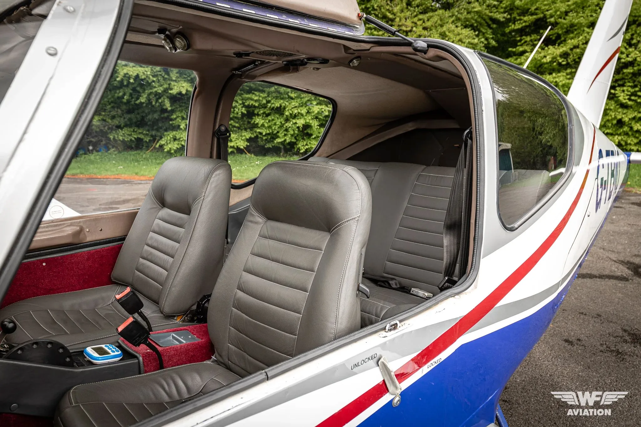 Cabin interior of a 1983 Socata TB-10 Tobago.