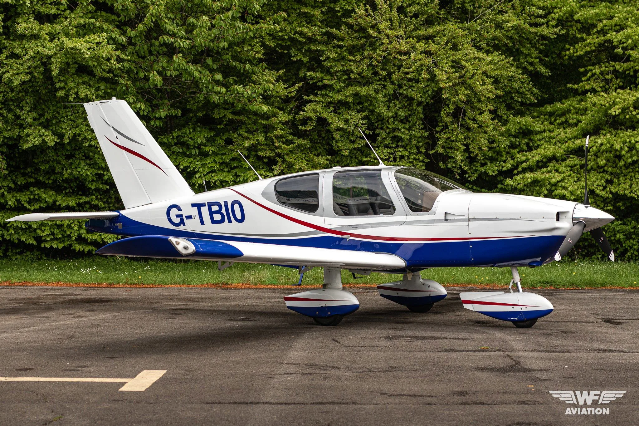 Exterior view of a 1983 Socata TB-10 Tobago.
