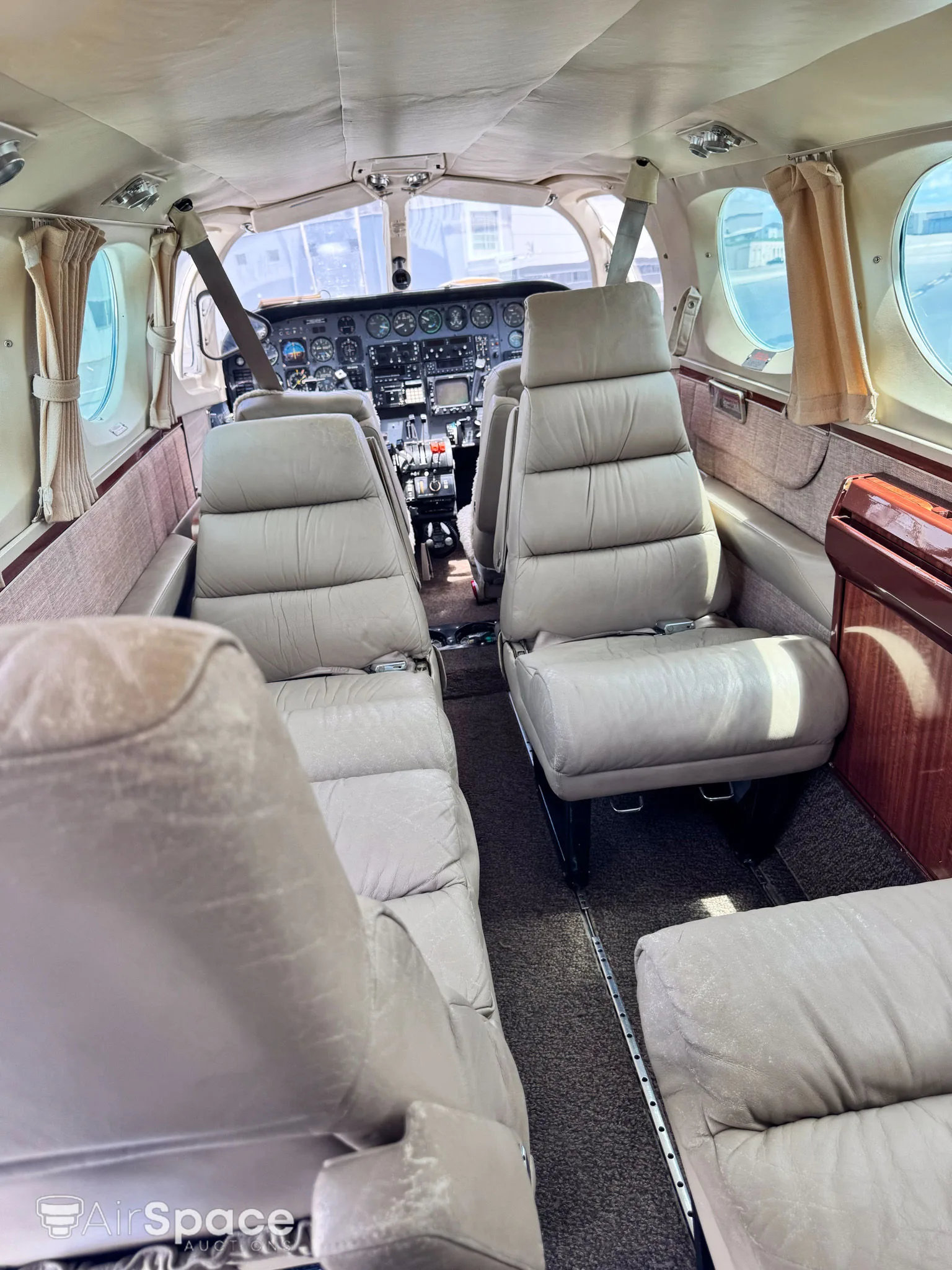 Cabin interior of a 1984 Cessna 340.