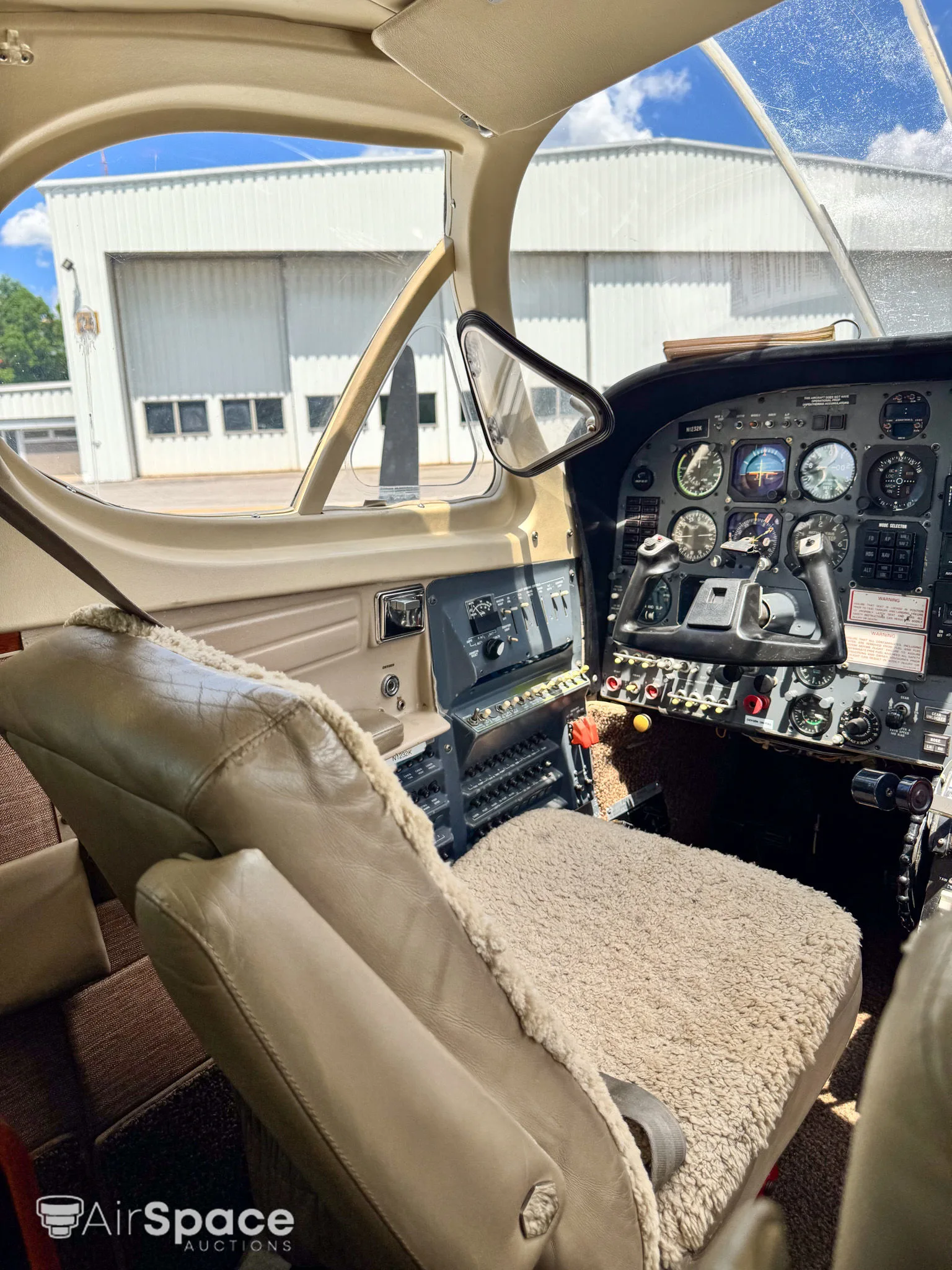 Cockpit and instrument panel of a 1984 Cessna 340.