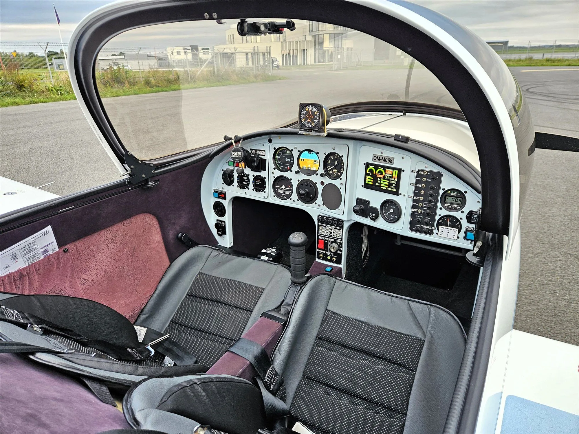 Cockpit and instrument panel of a 1997 Aero Designs Pulsar.