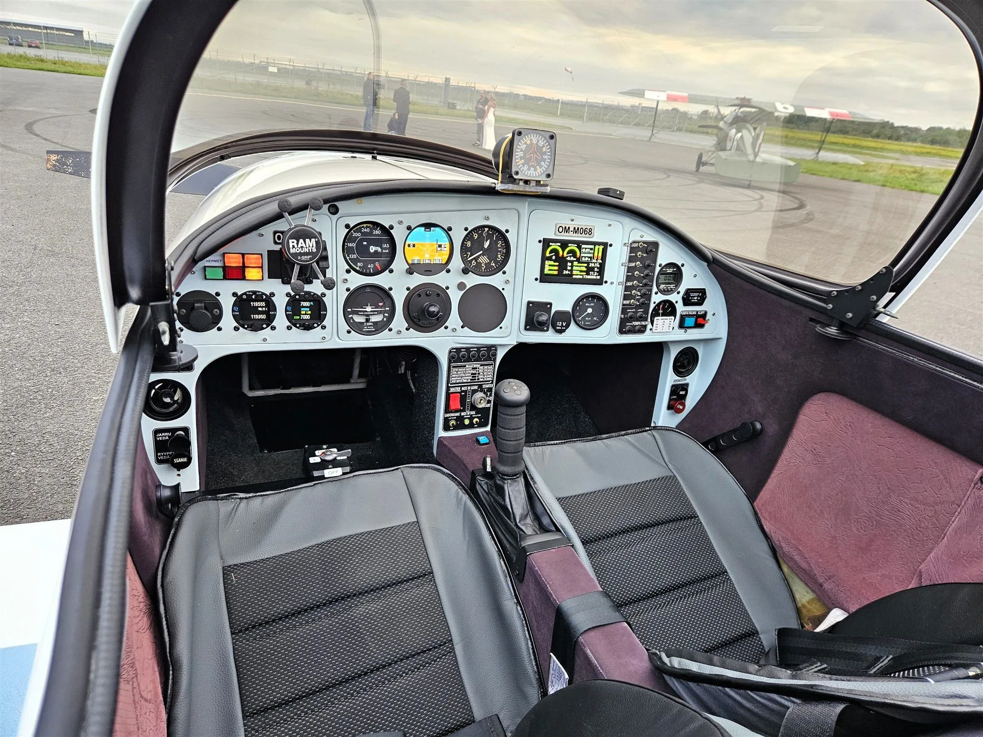 Cockpit and instrument panel of a 1997 Aero Designs Pulsar.