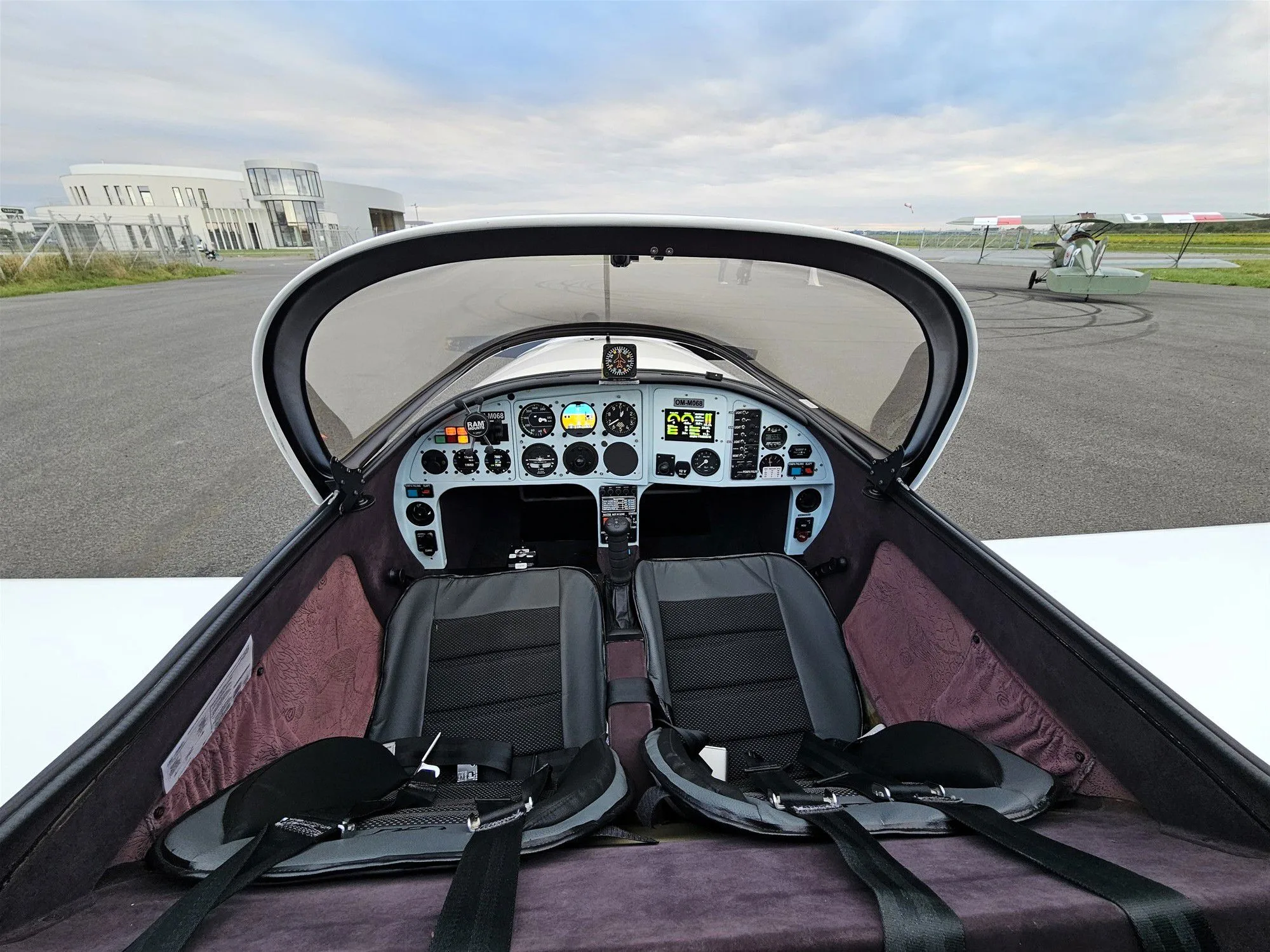 Cockpit and instrument panel of a 1997 Aero Designs Pulsar.