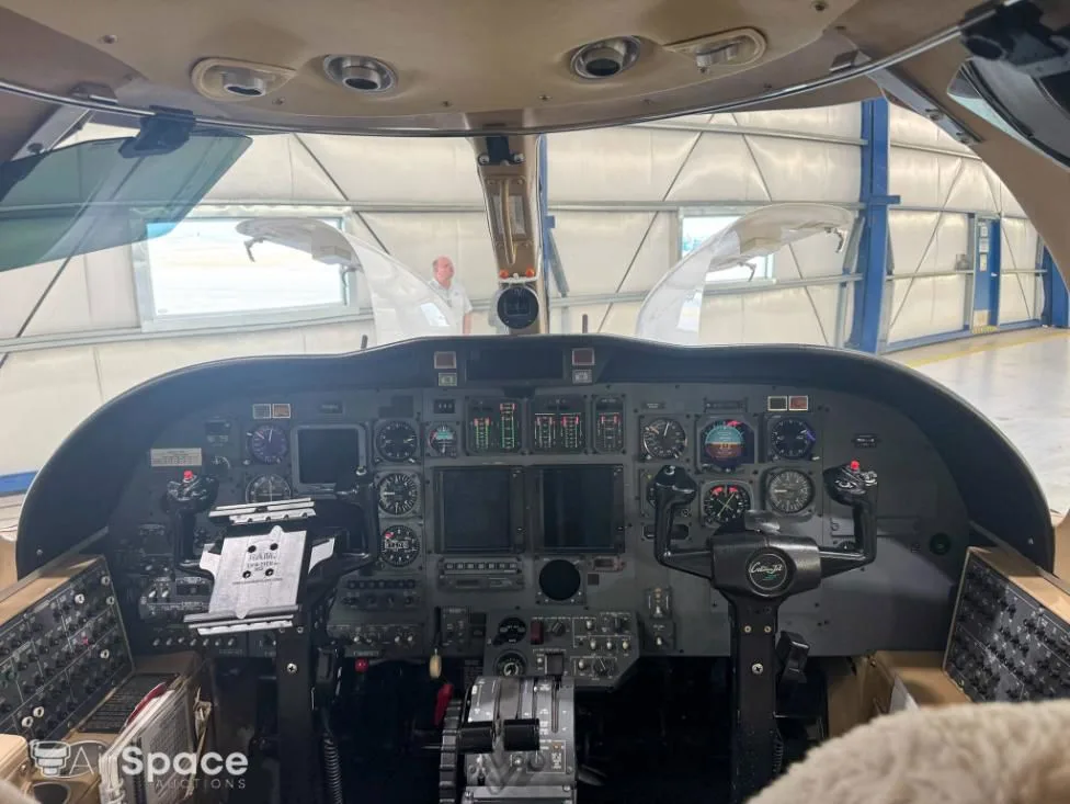 Cockpit and instrument panel of a 1999 Cessna 525 CitationJet.