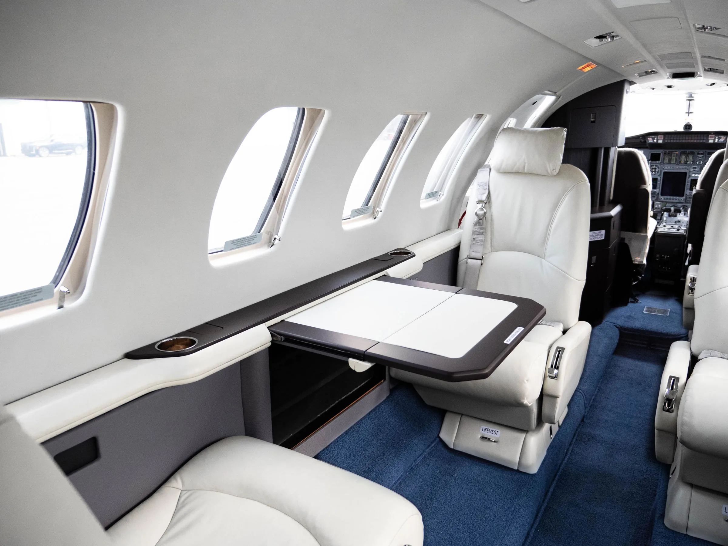 Cabin interior of a 2001 Cessna 560 Encore Citation.