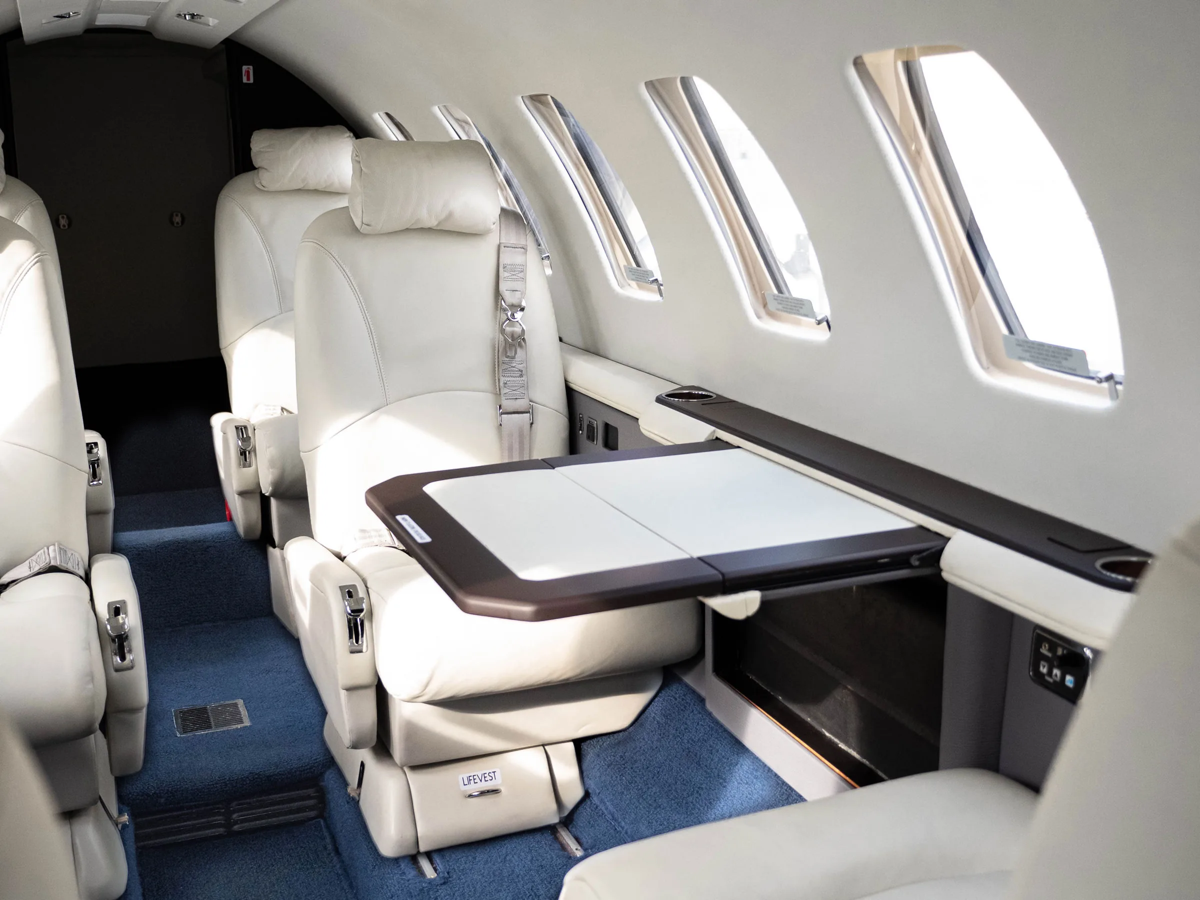 Cabin interior of a 2001 Cessna 560 Encore Citation.