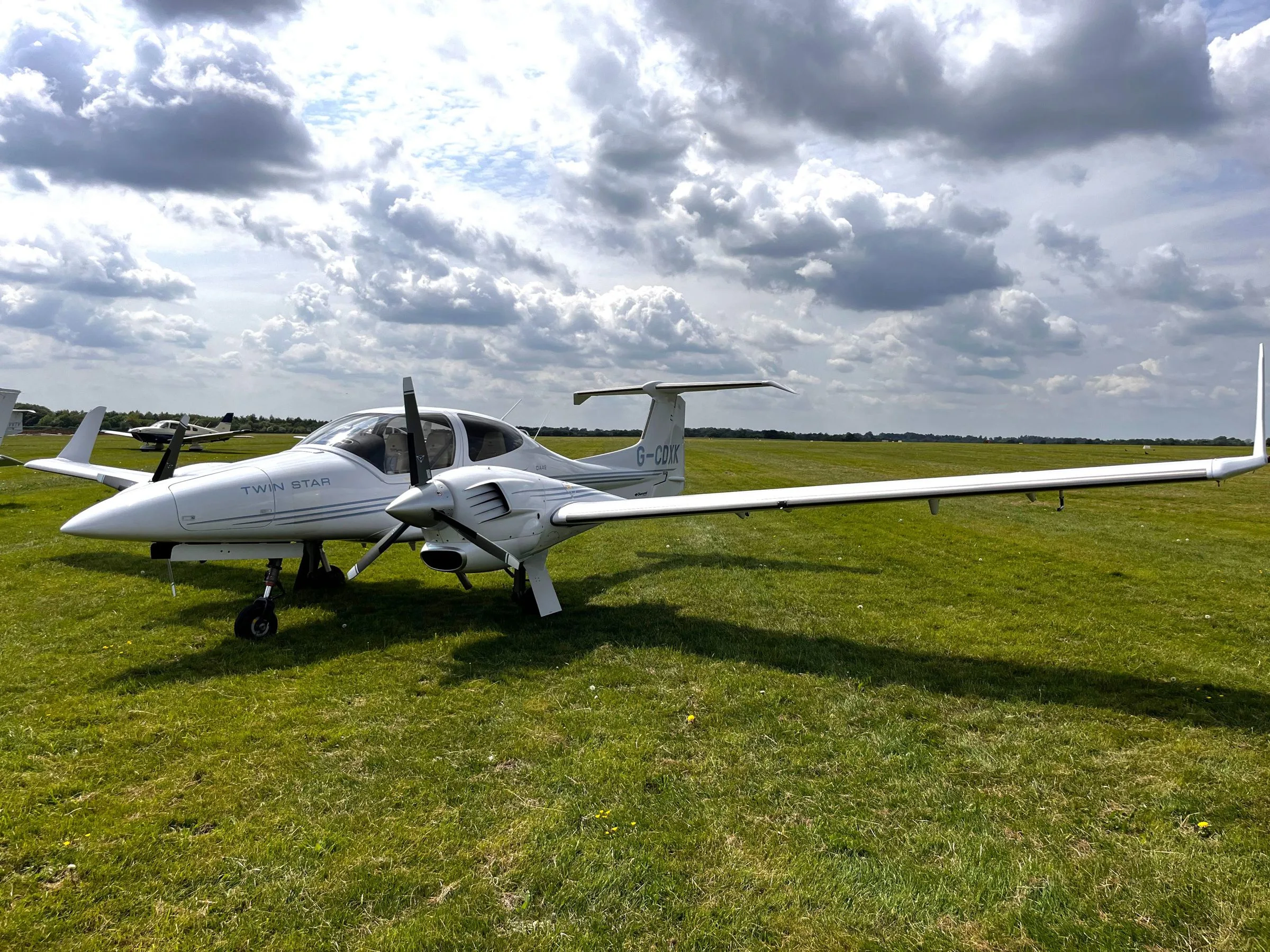 Exterior view of a 2006 Diamond DA42 Twin Star.