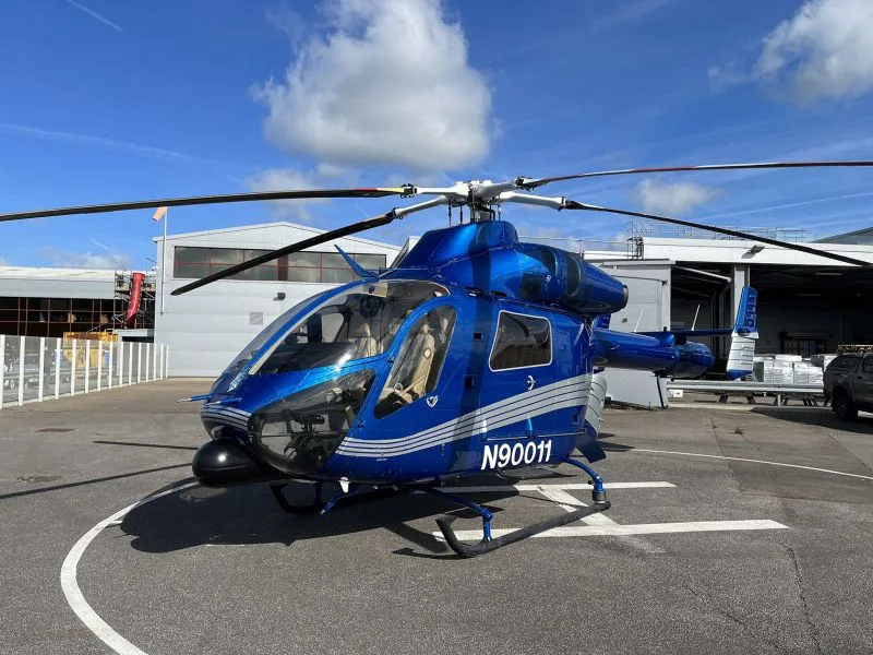 Exterior view of a 2007 MD Helicopters MD 902 Explorer, N90011.