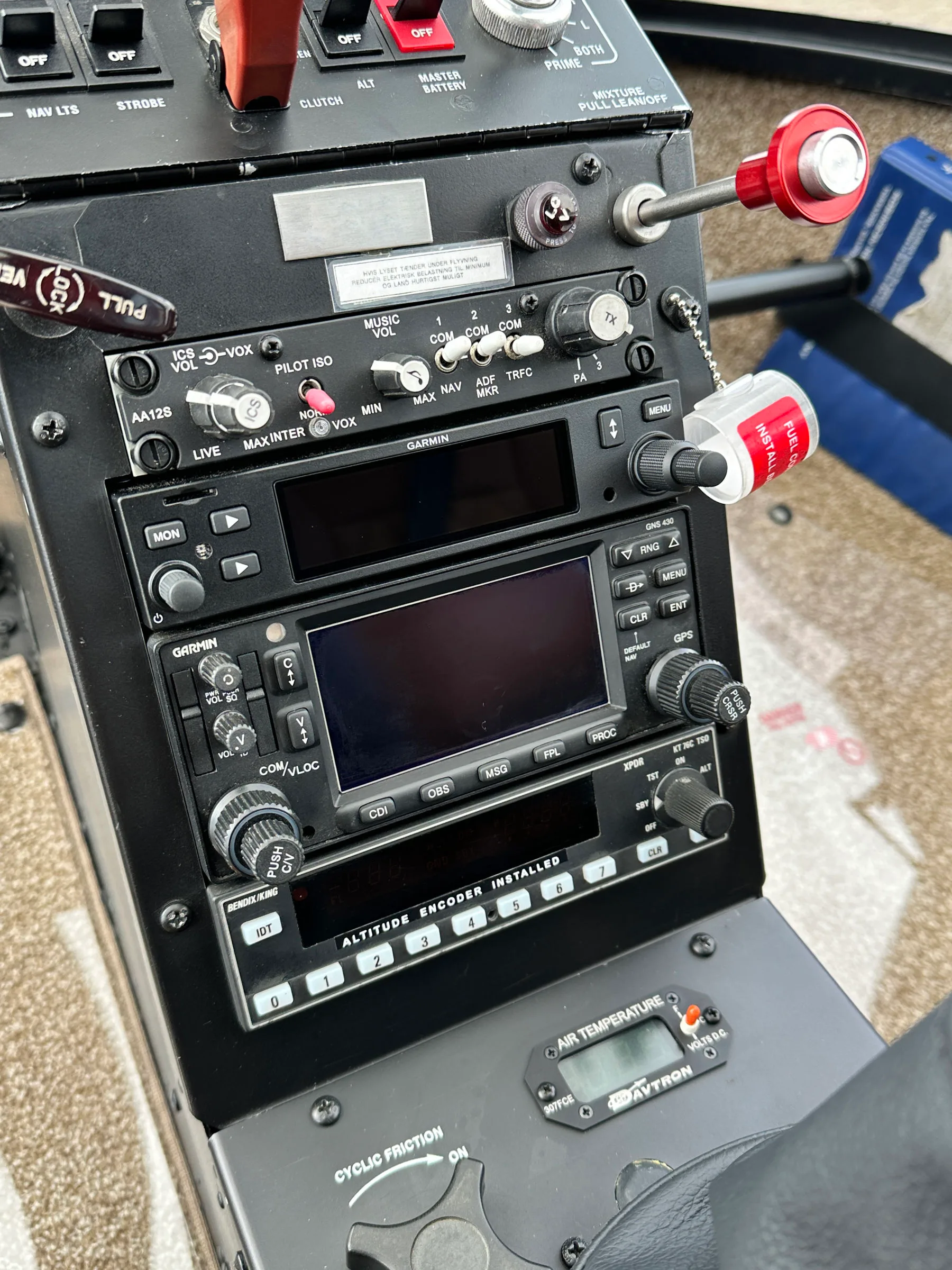 Avionics suite of a 2007 Robinson R44 Clipper II.