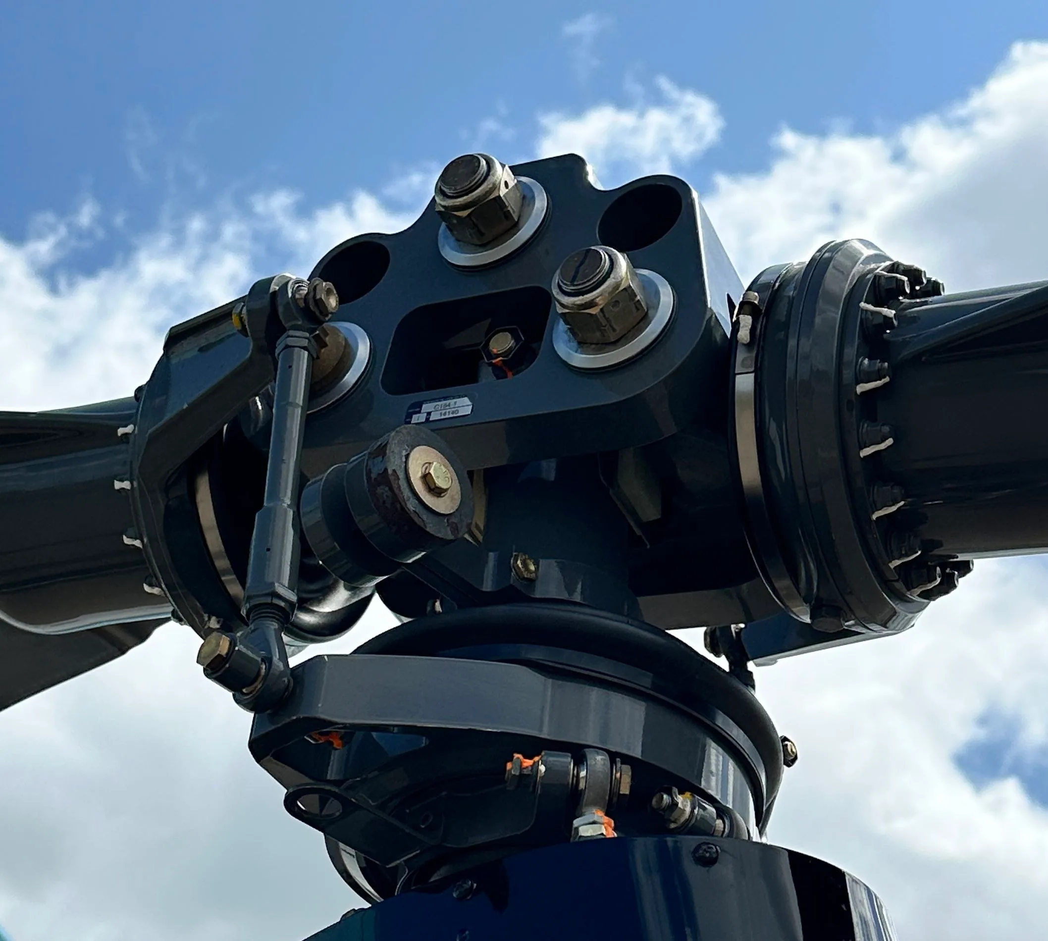 Engine detail of a 2007 Robinson R44 Clipper II.