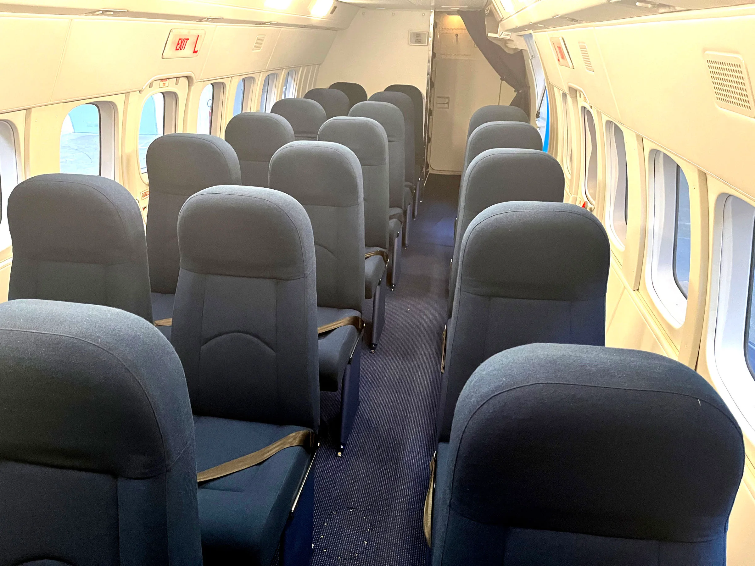 Cabin interior of a 2011 Let L-410 UVP.