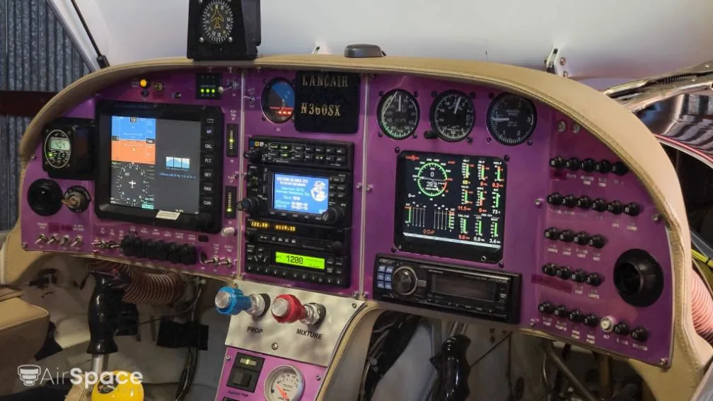 Avionics suite of a 2012 Lancair 360.