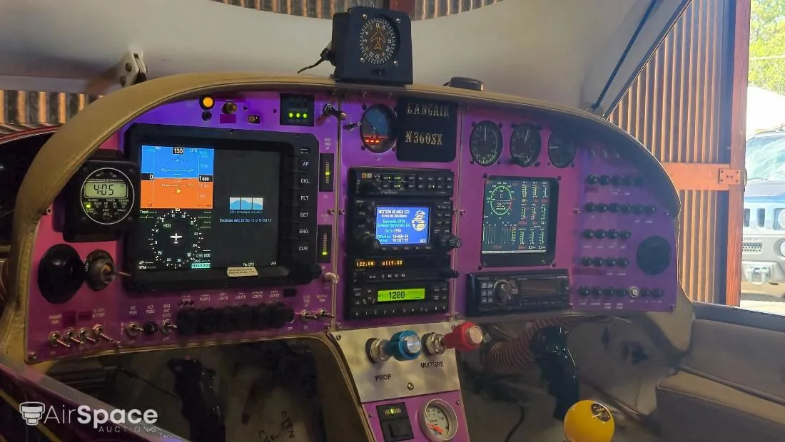 Cockpit and instrument panel of a 2012 Lancair 360.