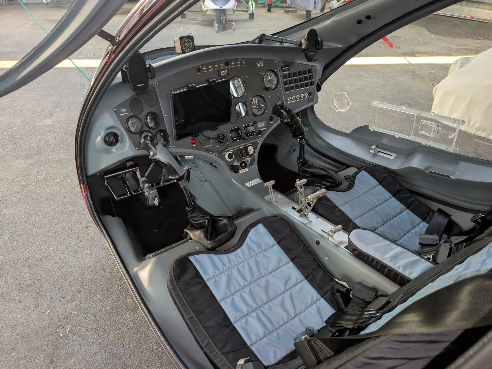 Cockpit and instrument panel of a 2014 Autogyro Cavalon.