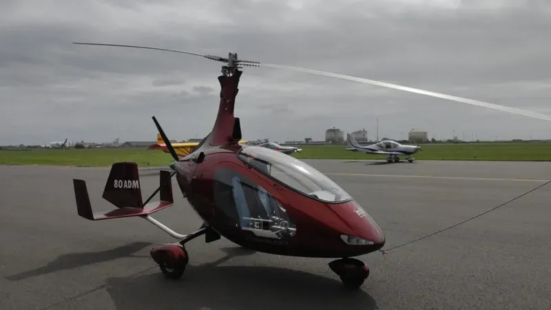 Marketing image of a 2014 Autogyro Cavalon.