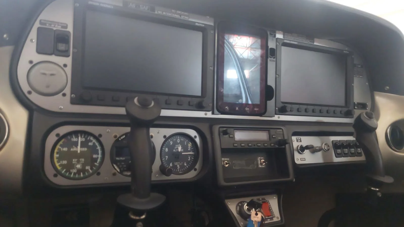 Avionics suite of a 2014 Tecnam Astore.