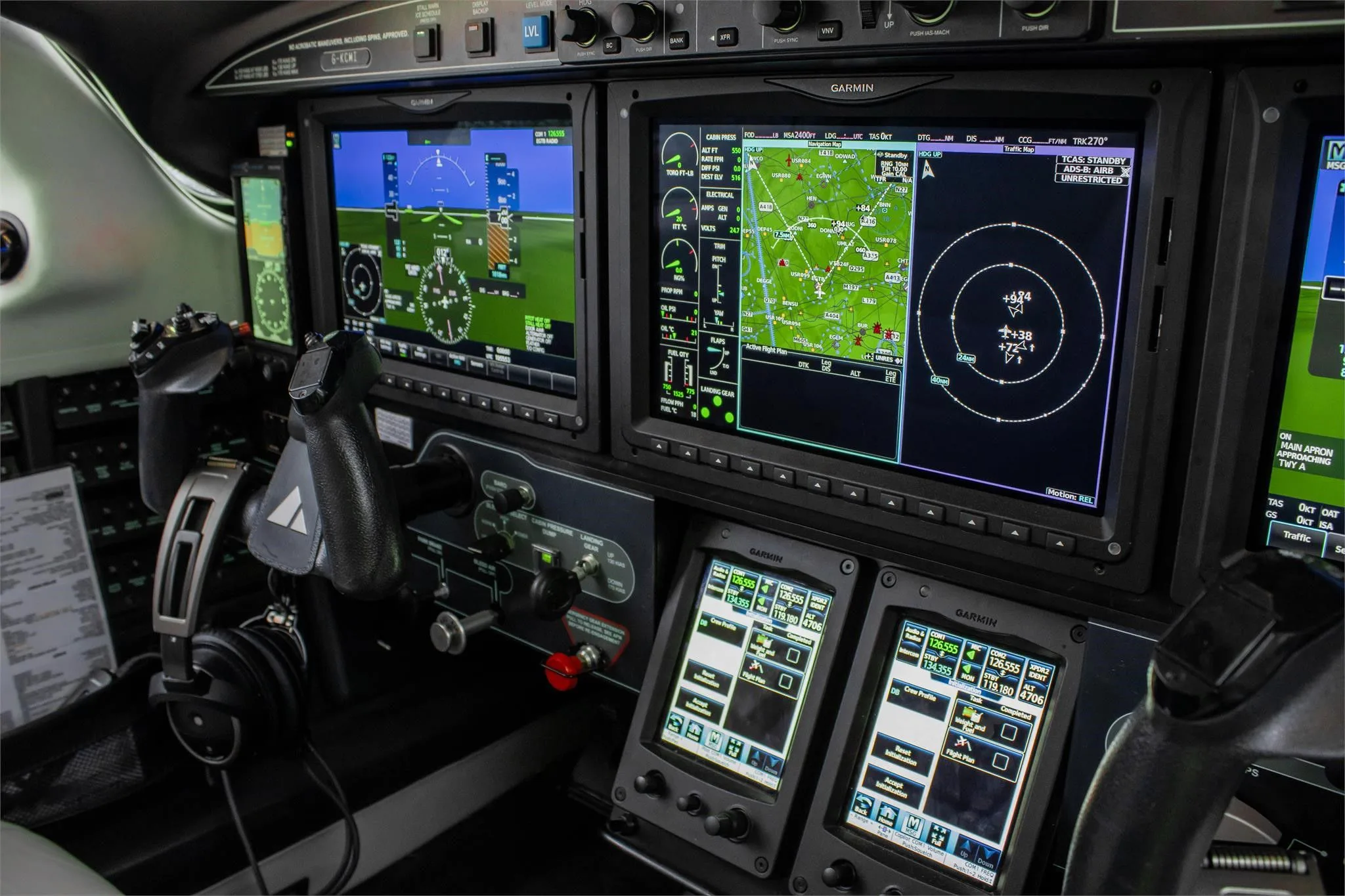 Avionics suite of a 2018 Piper PA-46 M600.