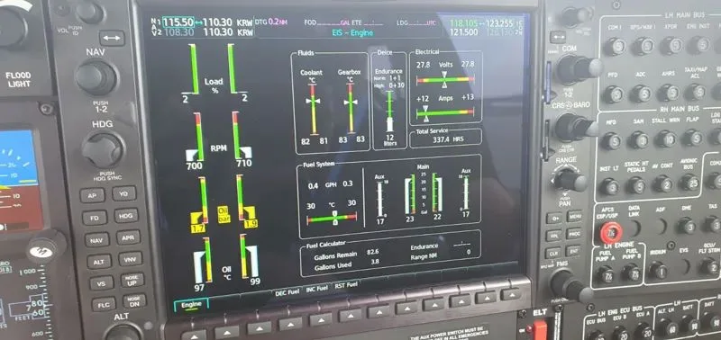 Avionics suite of a 2019 Diamond DA62.