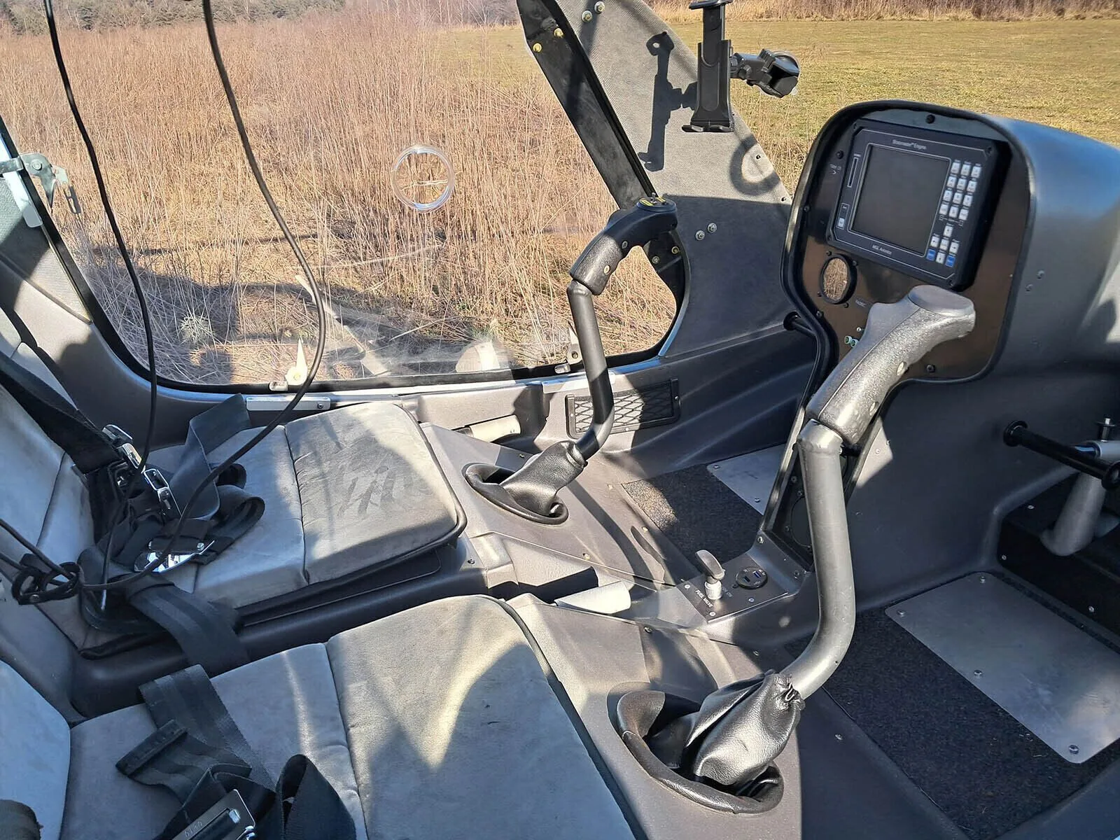Cockpit and instrument panel of a 2024 Rotorway A-600 Talon.