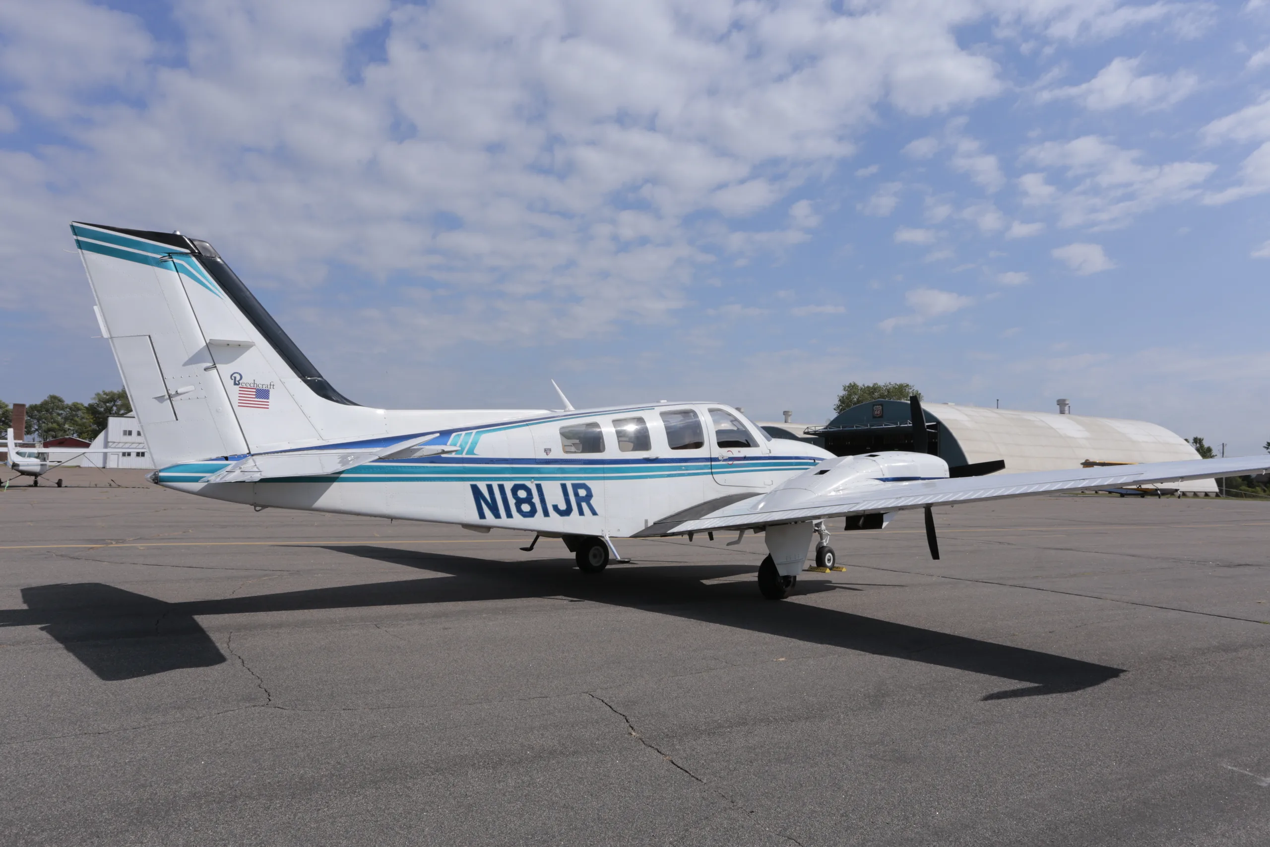 Exterior view of a 1982 Beech baron 58p.